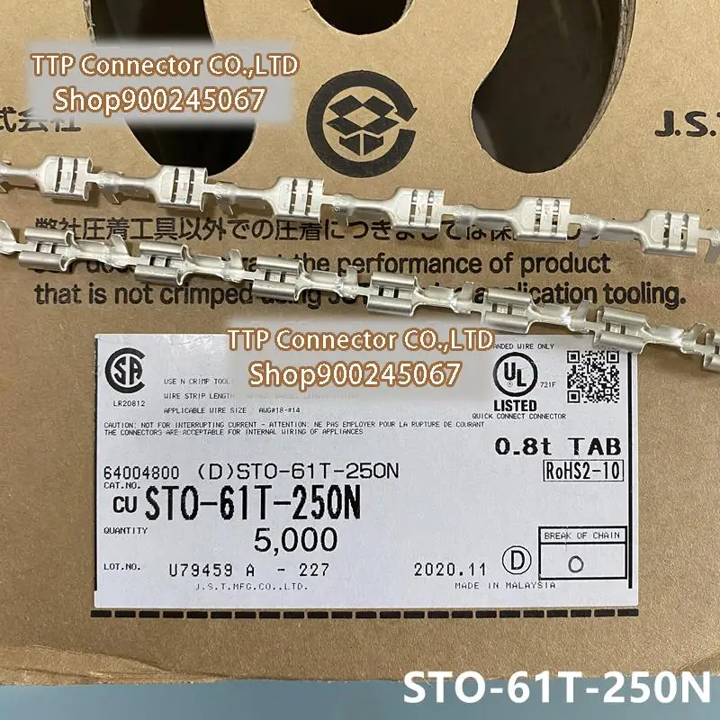 100pcs/lot Connector STO-61T-250N Wire gauge 14-18AWG 100% New and Origianl 
100pcs/lot Connector STO-61T-250N Wire gauge 14-18AWG 100% New and Origianl