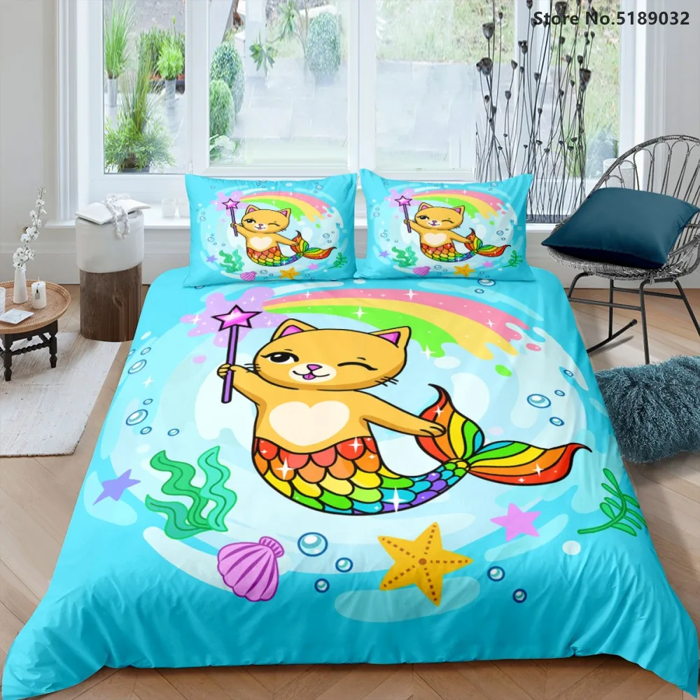 Cartoon Bedding Set Mermaid 3D Printing Bed Cover Beautiful Princess Bed Quilt Cover Double Queen King Size Bed Comforter Cover
Cartoon Bedding Set Mermaid 3D Printing Bed Cover Beautiful Princess Bed Quilt Cover Double Queen King Size Bed Comforter Cover