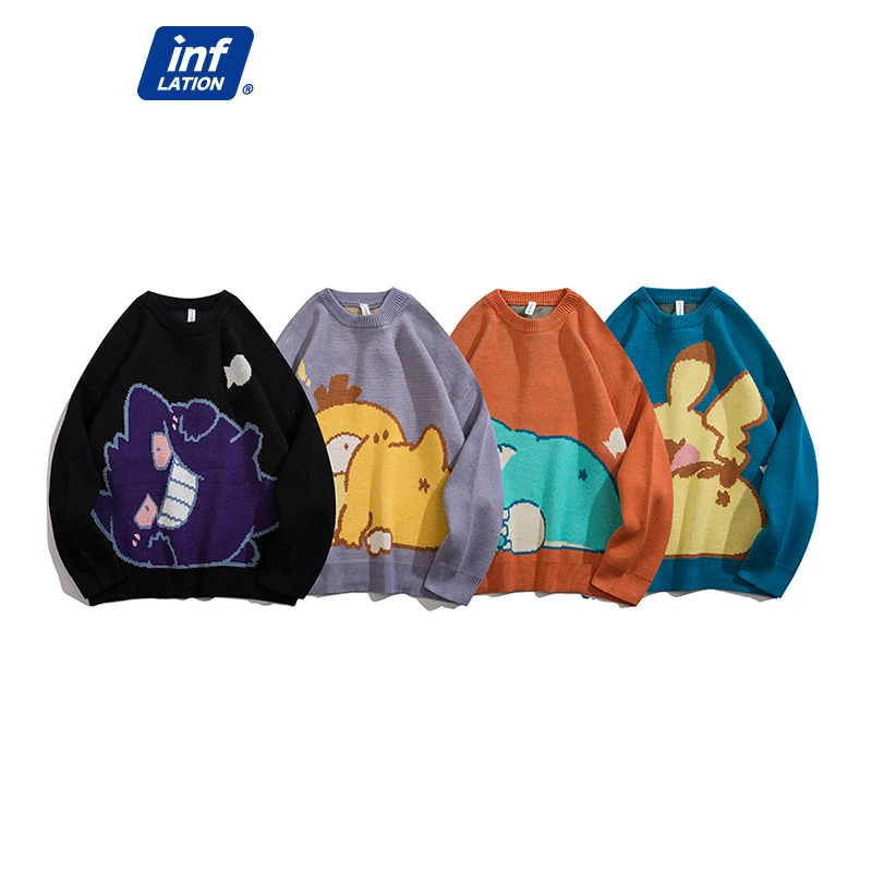 INFLATION Harajuku Knitted Women Mens Sweaters Fashion Cute Cartoon Sweaters Couple Korean Stylish Pullovers Unisex
INFLATION Harajuku Knitted Women Mens Sweaters Fashion Cute Cartoon Sweaters Couple Korean Stylish Pullovers Unisex