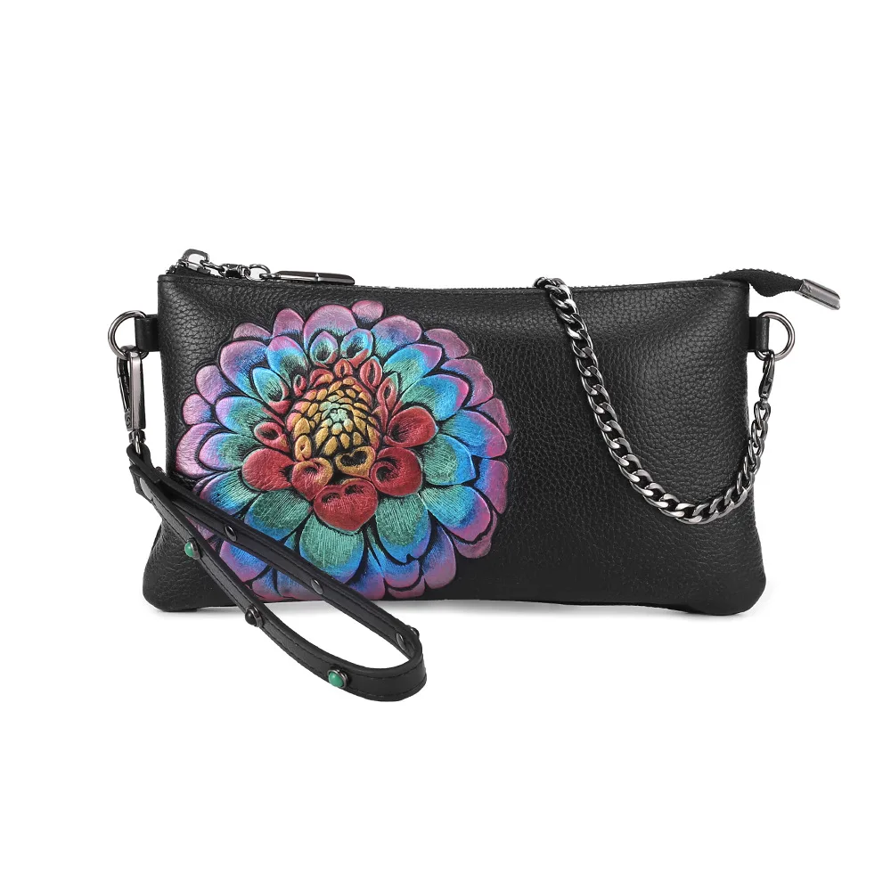 Genuine Cow Leather Mini Shoulder Temperament Flower Pattern Clutch Bag Dual-purpose Women Wallet Can Put Mobile Phone
Genuine Cow Leather Mini Shoulder Temperament Flower Pattern Clutch Bag Dual-purpose Women Wallet Can Put Mobile Phone