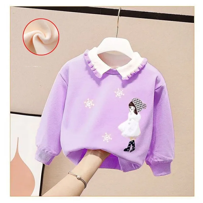 Autumn Winter Girls Sweatshirt Little Girl's Bottoming Shirt Children's Baby Lapel Collar Casual Velvet Warm Top 0-7Y
Autumn Winter Girls Sweatshirt Little Girl's Bottoming Shirt Children's Baby Lapel Collar Casual Velvet Warm Top 0-7Y