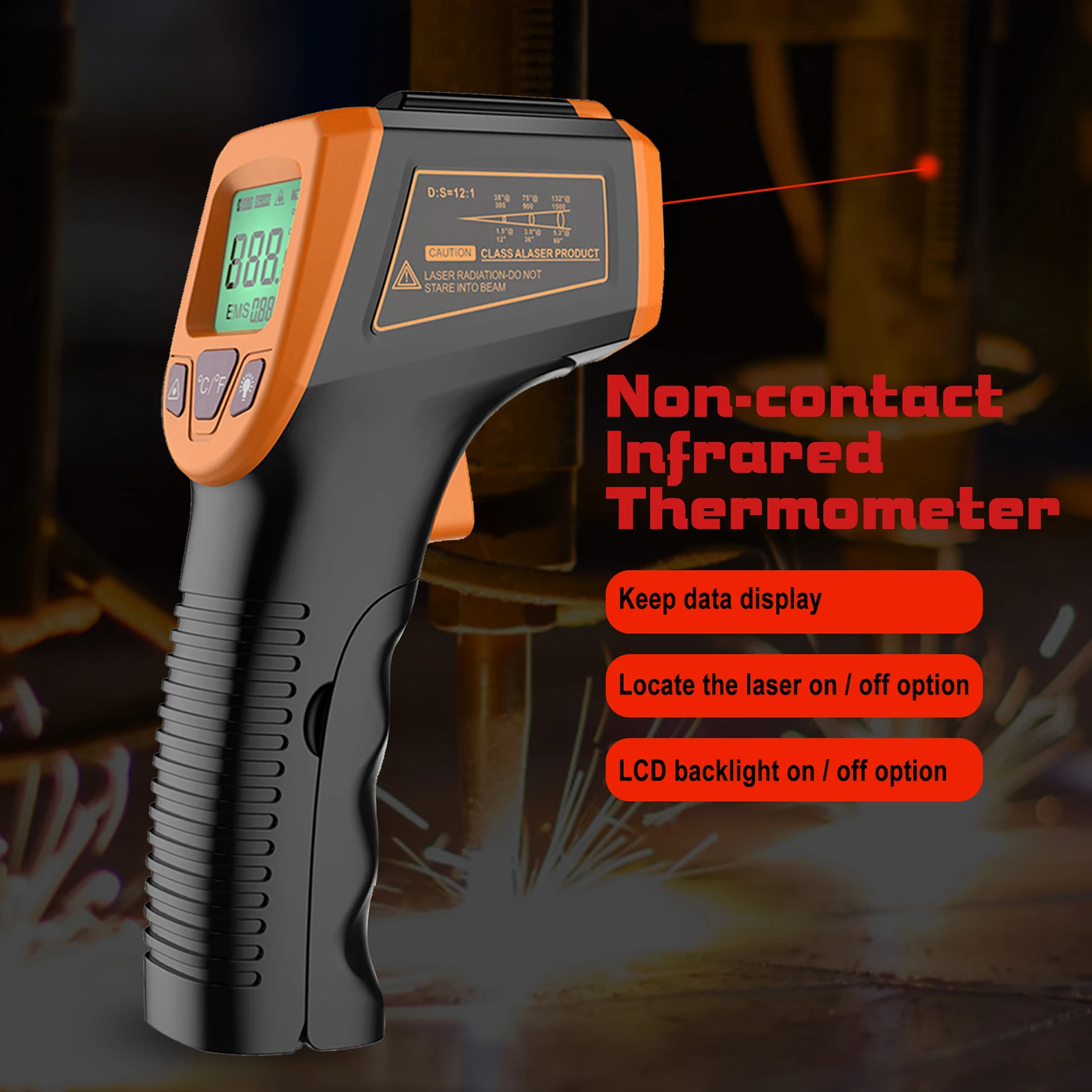 Digital Thermometer Electronic Equipment Measuring Instrument Backlight ON/OFF Selection Standard Size Industrial Thermometer
Digital Thermometer Electronic Equipment Measuring Instrument Backlight ON/OFF Selection Standard Size Industrial Thermometer