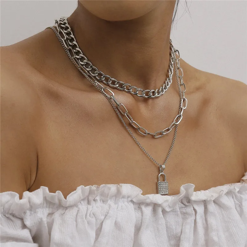 Multi Layered Crystal Lock Pendant Necklace for Women Vintage Long Chain Choker Charm Necklace Jewelry Gifts
Multi Layered Crystal Lock Pendant Necklace for Women Vintage Long Chain Choker Charm Necklace Jewelry Gifts