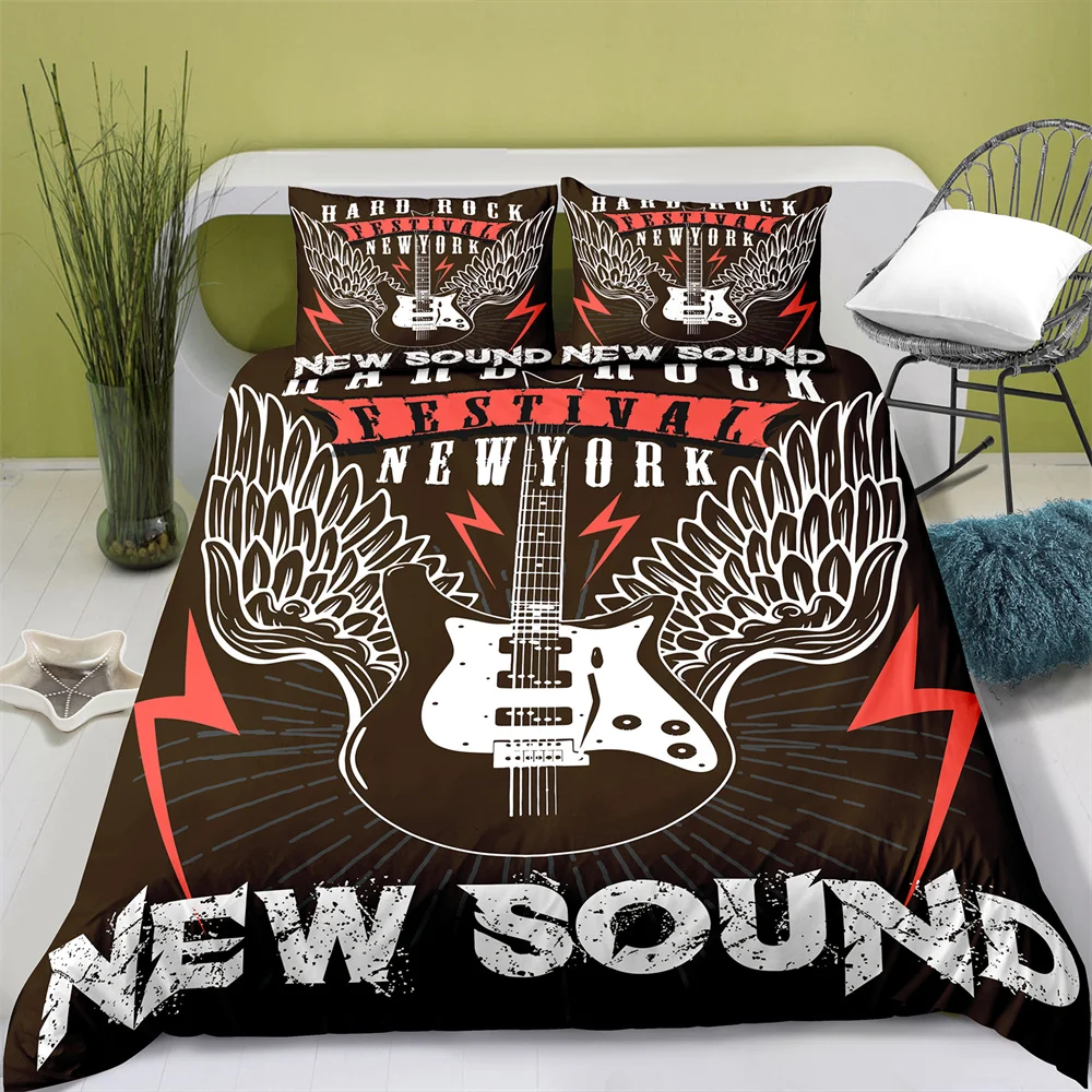 100% Polyester Electric Guitar Duvet Cover Digital Printing Bedding Set with Pillowcase Comforter Bedding Sets King
100% Polyester Electric Guitar Duvet Cover Digital Printing Bedding Set with Pillowcase Comforter Bedding Sets King