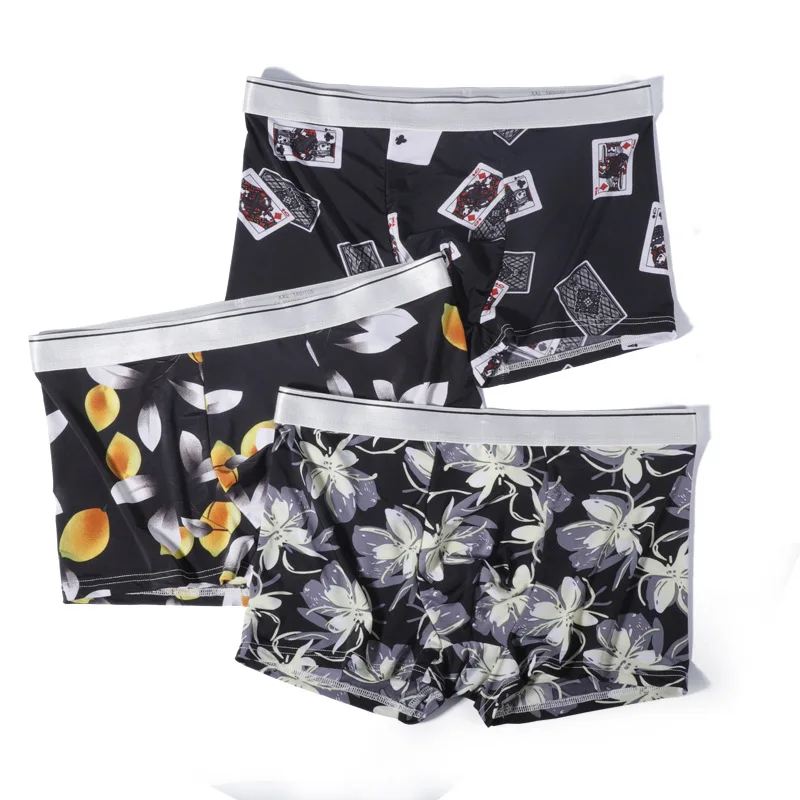 4pcs/lot Mens Ice silk Underwear Boxers Fashion Printed Men Underpants Boxer Shorts Male Soft Panties U-Pouch Thin BoxerShorts
4pcs/lot Mens Ice silk Underwear Boxers Fashion Printed Men Underpants Boxer Shorts Male Soft Panties U-Pouch Thin BoxerShorts