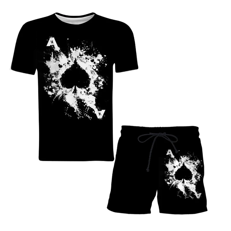 Men'S Summer Fashion Poker Ace Sportswear Beach Vacation Leisure Two-Piece 3D Printed T-Shirt + Shorts Men'S Casual Wear Set
Men'S Summer Fashion Poker Ace Sportswear Beach Vacation Leisure Two-Piece 3D Printed T-Shirt + Shorts Men'S Casual Wear Set