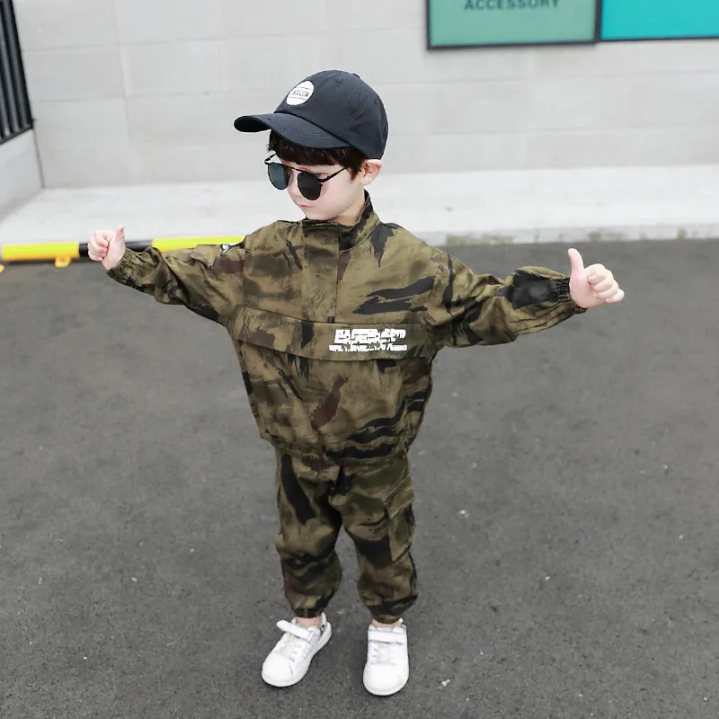 Baby 2pcs Set Sport Suit Military Uniform Children's PUBG Sets Boy Girls Clothes Camouflage for Kids Casual Clothing | Детская