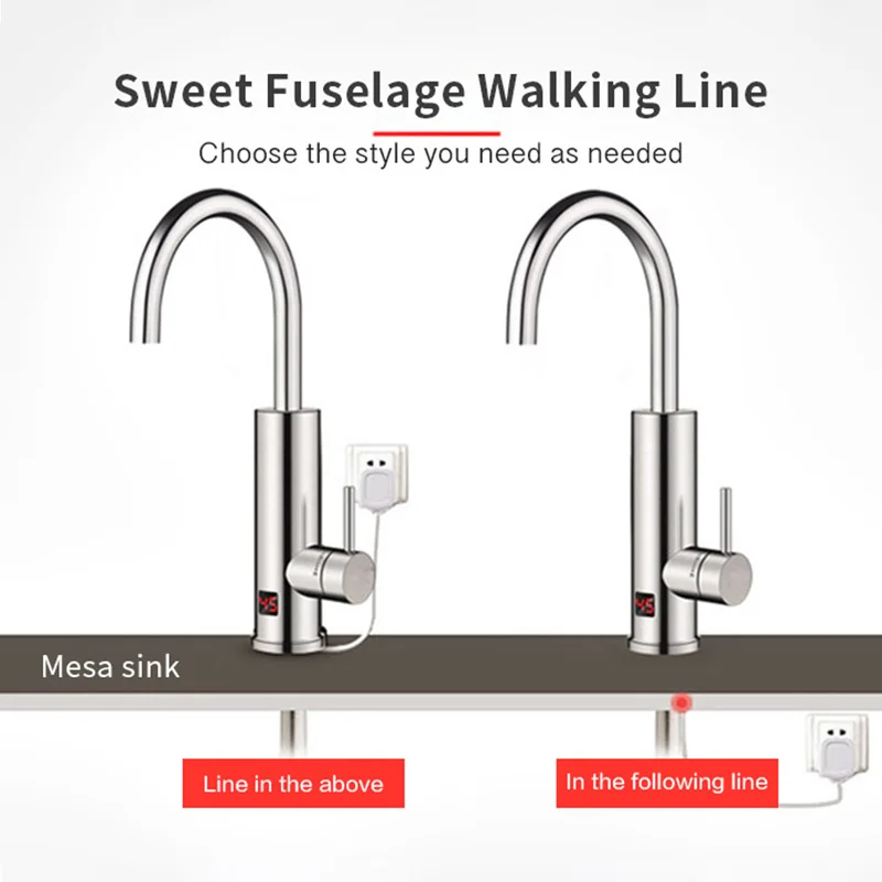 Kitchen Electric Water Heater Hot Water Heater Tap Instant Water Heating Faucet Stainless Steel Tap With Temperature Display
Kitchen Electric Water Heater Hot Water Heater Tap Instant Water Heating Faucet Stainless Steel Tap With Temperature Display