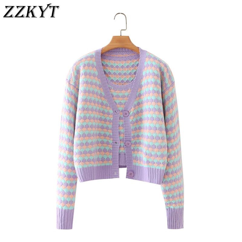 ZZKYT 2021 Women Autumn Fashion Color Contrast Cardigan Knitted Sweater Vintage V-Neck Long Sleeve Female Casual Tops Vestidos
ZZKYT 2021 Women Autumn Fashion Color Contrast Cardigan Knitted Sweater Vintage V-Neck Long Sleeve Female Casual Tops Vestidos