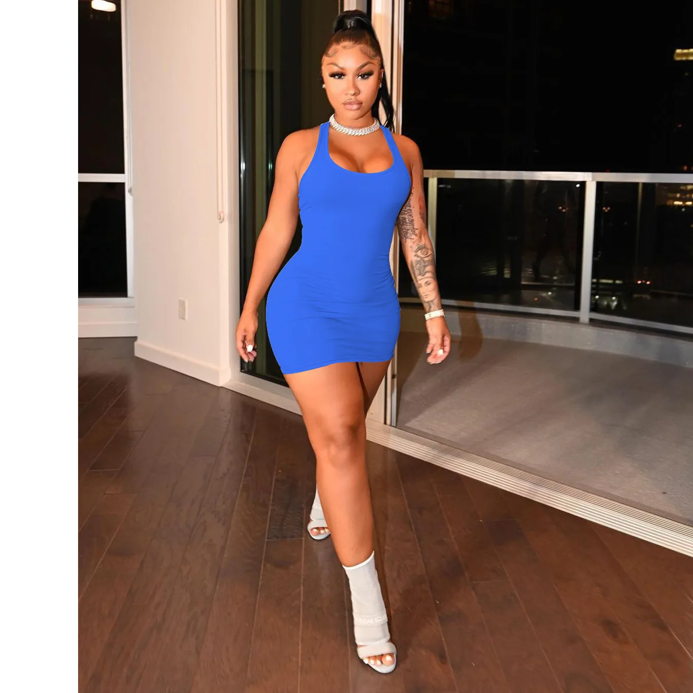 Casual Women Dress Skinny Sleeveless Solid Color Party Night Clubwear Mini Dress Has Stretch Summer Clothes For Women
Casual Women Dress Skinny Sleeveless Solid Color Party Night Clubwear Mini Dress Has Stretch Summer Clothes For Women