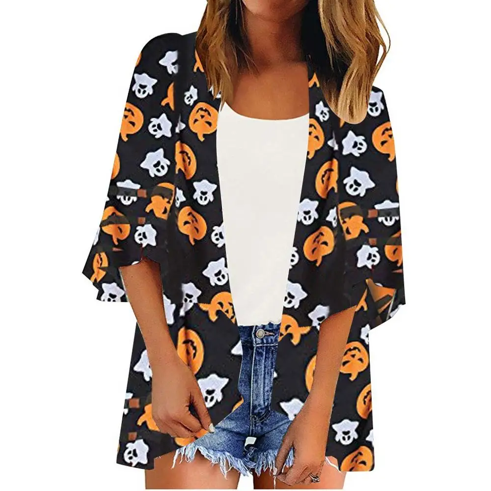 Women Mesh Kimono Cardigan 3/4 Bell Sleeve Halloween Chiffon Casual Loose kimono Summer Autumn Sun Protection Womens Blouses
Women Mesh Kimono Cardigan 3/4 Bell Sleeve Halloween Chiffon Casual Loose kimono Summer Autumn Sun Protection Womens Blouses
