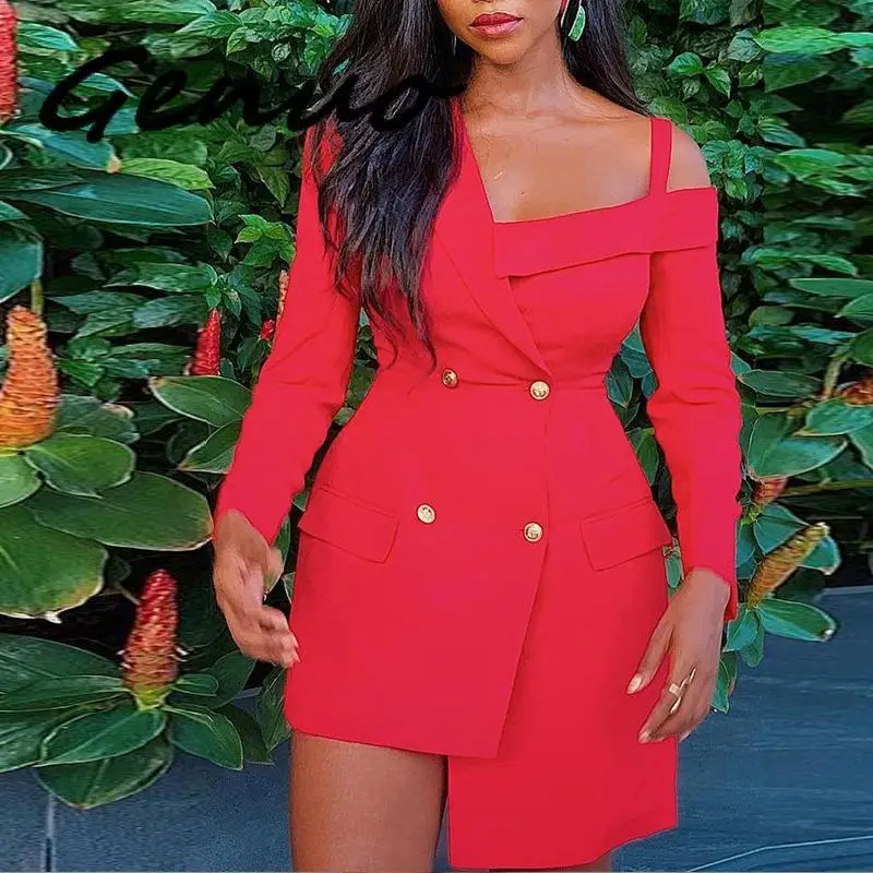 Genuo New 2019 Autumn Sexy Long Sleeve Strapless Button Irregular Red Short Mini Dress Women
Genuo New 2019 Autumn Sexy Long Sleeve Strapless Button Irregular Red Short Mini Dress Women