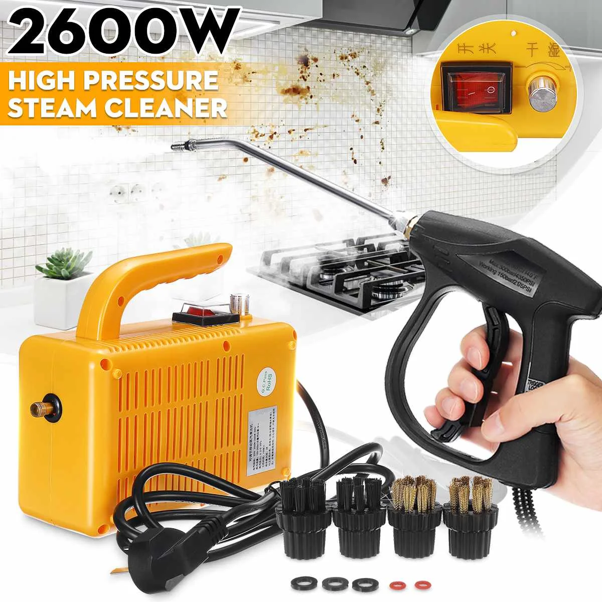 220V 2600W/3000W High Pressure Steam Cleaner Machine Pumping Sterilization Disinfector Steam Generator Washer Household Cleaner
220V 2600W/3000W High Pressure Steam Cleaner Machine Pumping Sterilization Disinfector Steam Generator Washer Household Cleaner