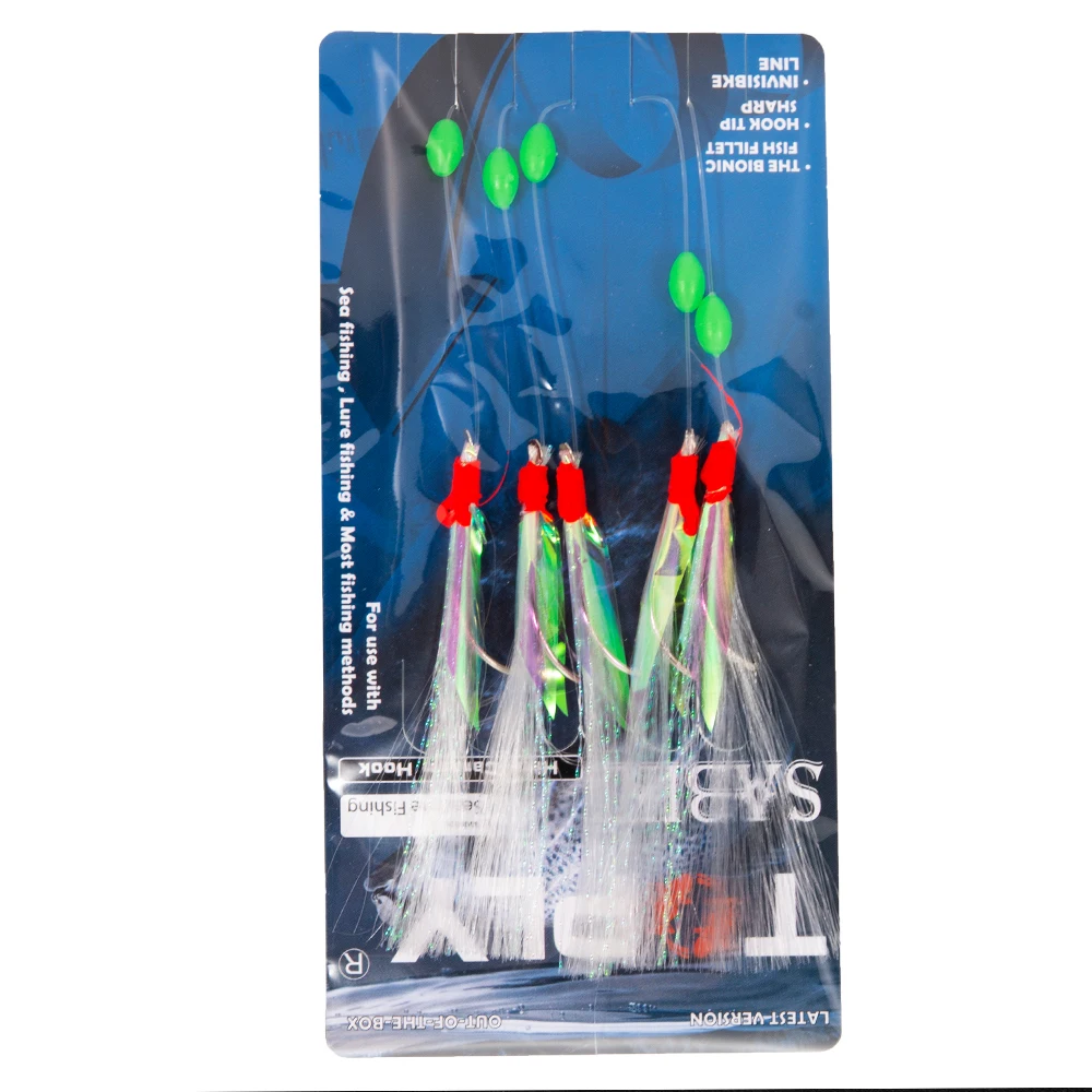 2Set High Quality Mackerel Feathers Bass Cod Lure Sea Fishing Hook Treble Bait Fishing Wire Mackerel Barbed HooK
2Set High Quality Mackerel Feathers Bass Cod Lure Sea Fishing Hook Treble Bait Fishing Wire Mackerel Barbed HooK