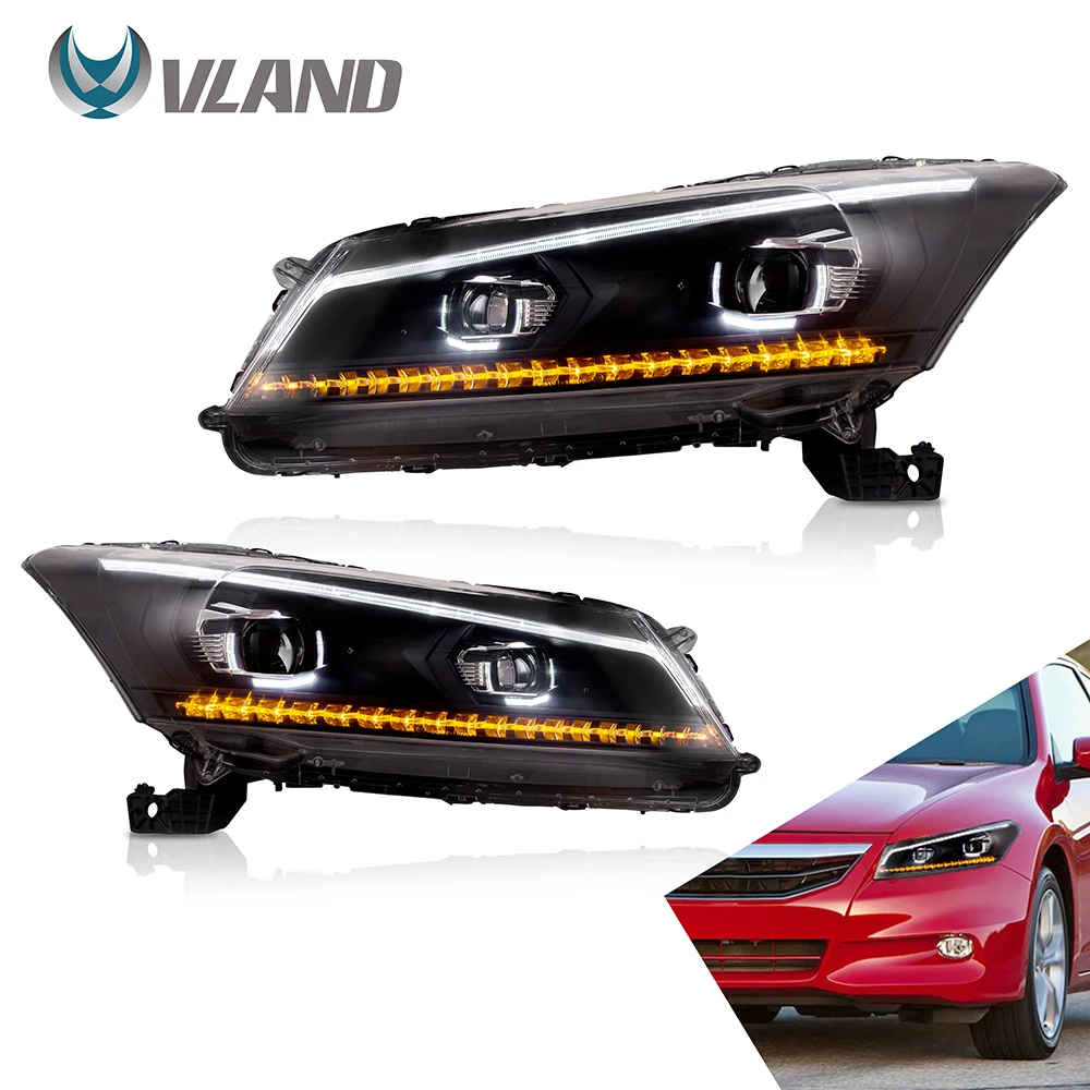VLAND фары автомобиля в сборе для Honda Accord 2008 2012 задний фонарь светодиодный DRL с