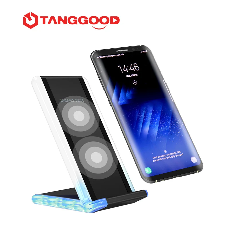 TANGGOOD Беспроводное зарядное устройство 10 Вт Qi Быстрое беспроводное Подставка с