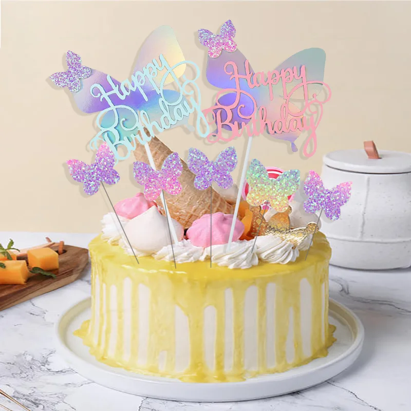 Colourful Butterfly Happy Birthday Cupcake Topper Gradient Color Butterfly Cake Topper for Baby Shower Kids Birthday Cake Decor
Colourful Butterfly Happy Birthday Cupcake Topper Gradient Color Butterfly Cake Topper for Baby Shower Kids Birthday Cake Decor