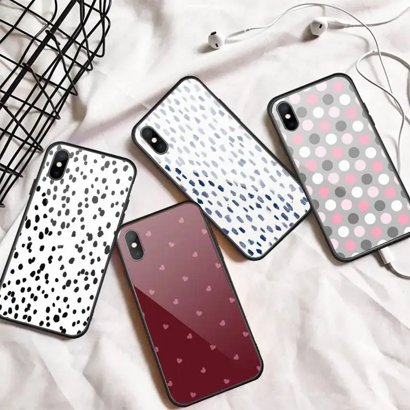 Black And White Polka Dot Phone Case Tempered glass For iphone 6 6S 7 8 plus X XS XR 11 12 mini PRO MAX COVER
Black And White Polka Dot Phone Case Tempered glass For iphone 6 6S 7 8 plus X XS XR 11 12 mini PRO MAX COVER