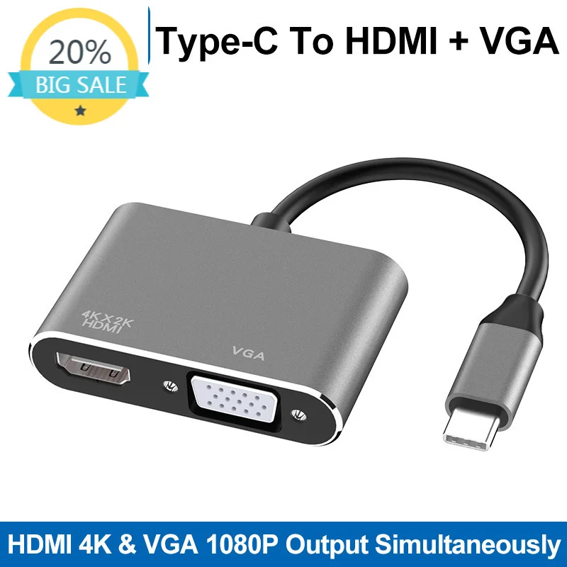 Type-c к HDMI + VGA конвертер мобильный телефон литой ЖК-кабель двойной экран компьютер док-станция для Apple
Type-c к HDMI + VGA конвертер мобильный телефон литой ЖК-кабель двойной экран компьютер док-станция для Apple