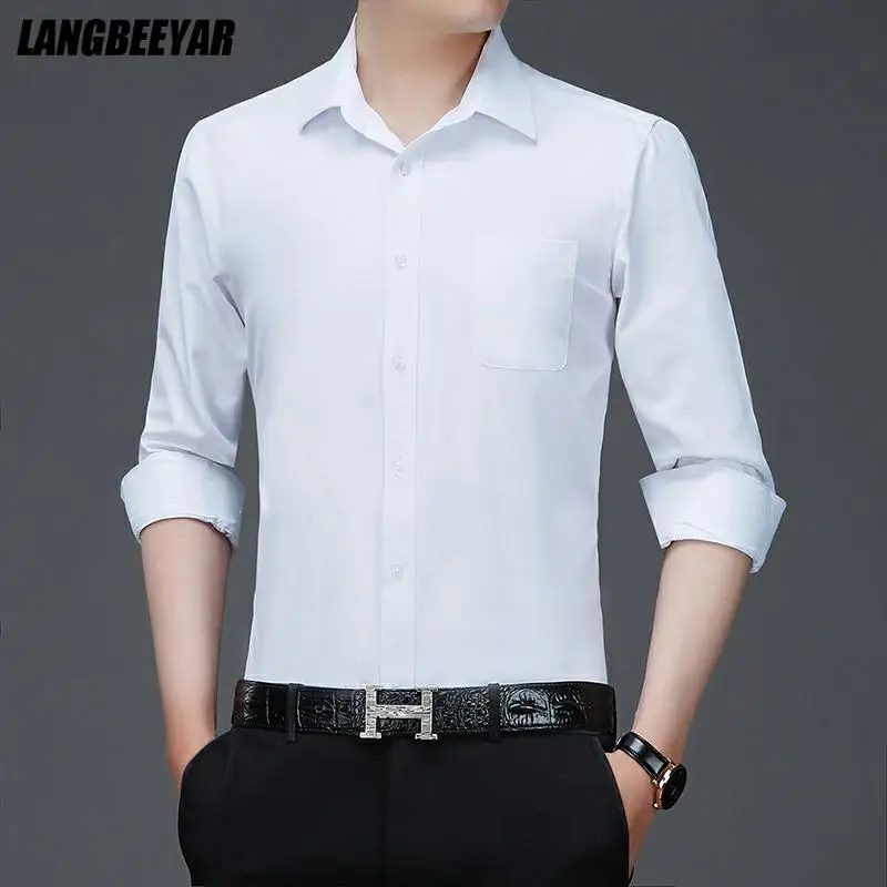 Top Quality New Fashion Brand Slim Fit Classic Solid White Mens Dress Shirt Long Sleeve Solid Color Casual Mens Clothing 2021
Top Quality New Fashion Brand Slim Fit Classic Solid White Mens Dress Shirt Long Sleeve Solid Color Casual Mens Clothing 2021