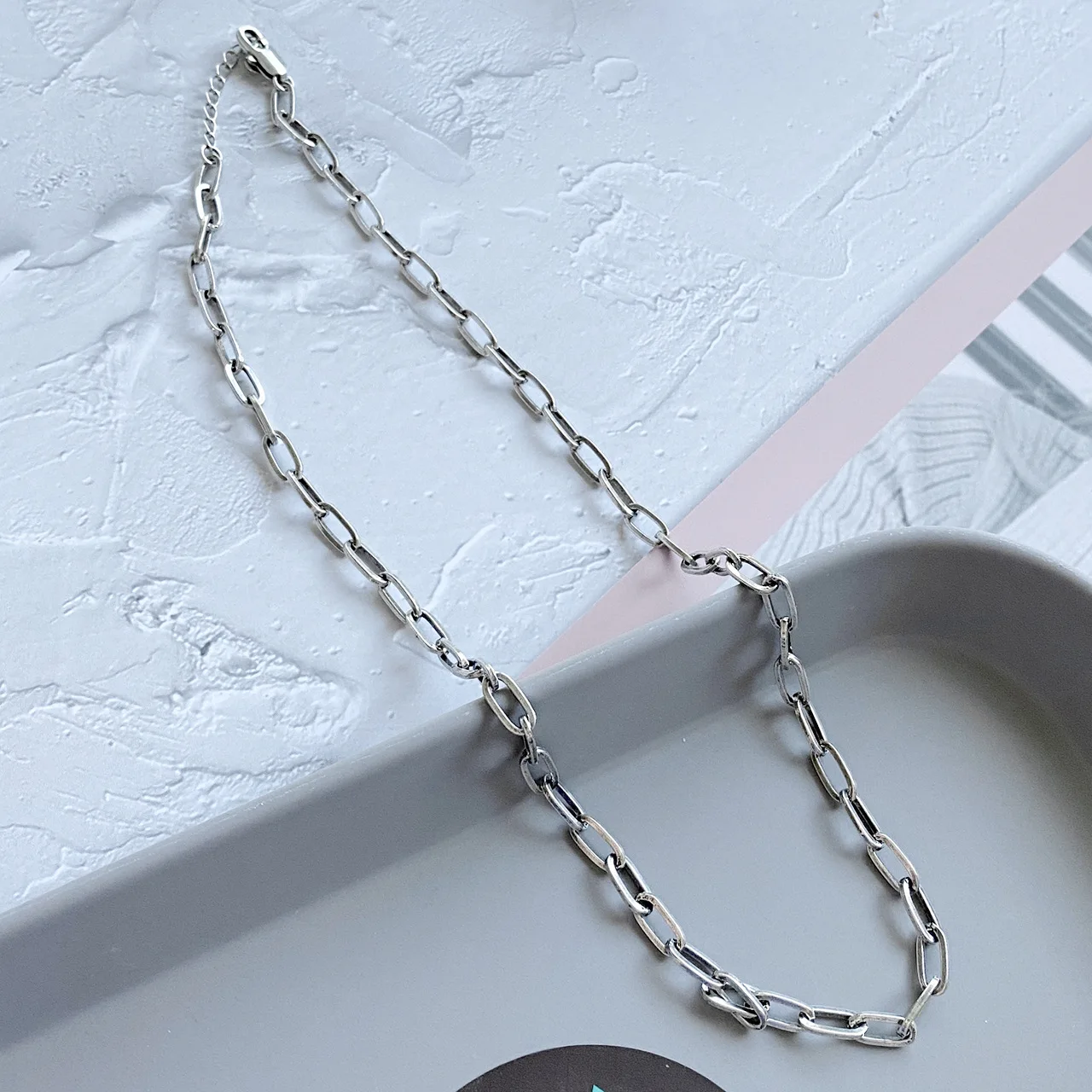 925 Sterling Silver Couple Necklace Personality Trendy Men and Women Chain Shape Necklace Street Hip Hop Women Sweater Chain
925 Sterling Silver Couple Necklace Personality Trendy Men and Women Chain Shape Necklace Street Hip Hop Women Sweater Chain
