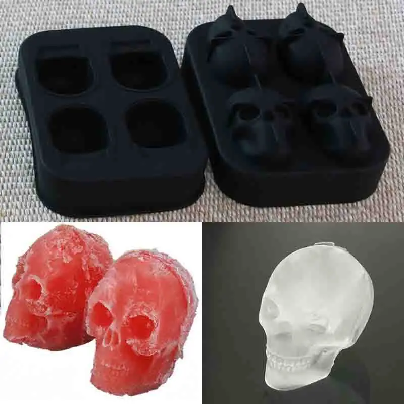 3D Skull Ice Mold Quadruple Ice Tray Silicone Drink Ice Cubes Kitchen Bar Supplies
3D Skull Ice Mold Quadruple Ice Tray Silicone Drink Ice Cubes Kitchen Bar Supplies
