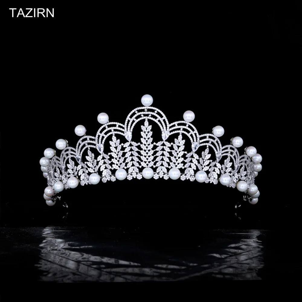 2021 Full CZ Wedding Crowns Zircon Bridal Tiaras Pageant Pearls Hair Jewelry Party Headpieces for Women Dresses Accessories
2021 Full CZ Wedding Crowns Zircon Bridal Tiaras Pageant Pearls Hair Jewelry Party Headpieces for Women Dresses Accessories