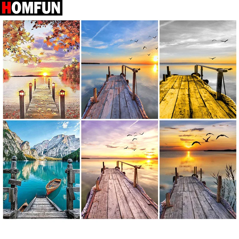 HOMFUN DIY Diamond Painting "Sunset bridge scenery" Full Drill Square Round Diamond Embroidery 5D Cross Stitch Decoration Home
HOMFUN DIY Diamond Painting "Sunset bridge scenery" Full Drill Square Round Diamond Embroidery 5D Cross Stitch Decoration Home