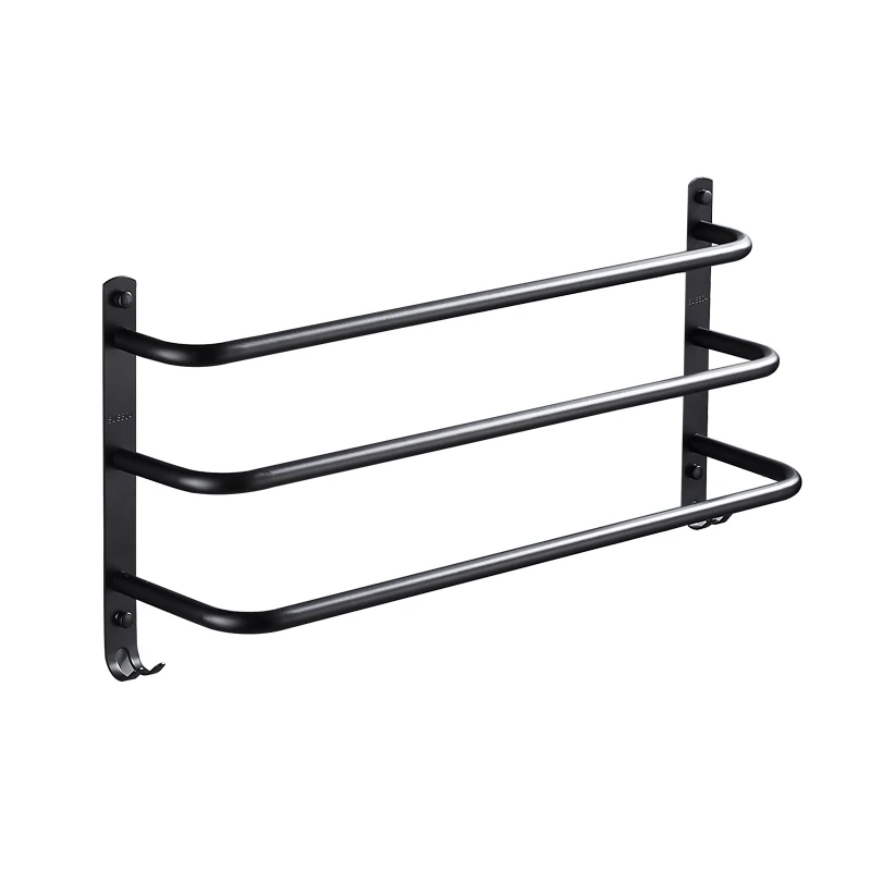 Bathroom towel hanger 304 stainless steel bathroom towel bar three-pole black non-perforated bathroom hardware pendant set
Bathroom towel hanger 304 stainless steel bathroom towel bar three-pole black non-perforated bathroom hardware pendant set