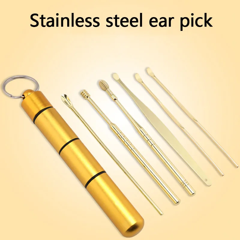 6 Pcs/Set Stainless Steel Ear Pick Spoon Ear Wax Curette Removal Cleaner Kit Spiral Ear Clean Care Multifunction Tools
6 Pcs/Set Stainless Steel Ear Pick Spoon Ear Wax Curette Removal Cleaner Kit Spiral Ear Clean Care Multifunction Tools