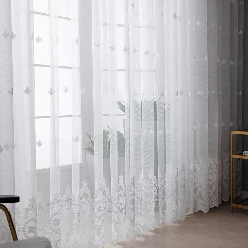Embroidered Floral White Tulle Window Screen Curtain for Living Room Bedroom Luxury Sheer Voile Curtain Blind Drapes Door Decor
Embroidered Floral White Tulle Window Screen Curtain for Living Room Bedroom Luxury Sheer Voile Curtain Blind Drapes Door Decor