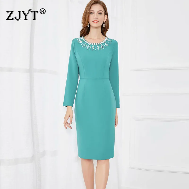 Luxury Beading Autumn Women's Party Dress Long Sleeve Office Vestido 2021 Elegant Designer Solid Slim Business Formal Robe Femme
Luxury Beading Autumn Women's Party Dress Long Sleeve Office Vestido 2021 Elegant Designer Solid Slim Business Formal Robe Femme