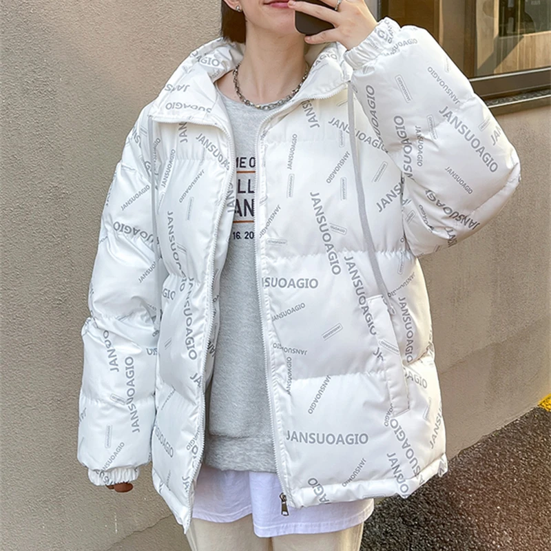 Womens Down Puffer Jackets Coat Winter Letter Printing Fashion Baggy Thick Warm Bubble Ladies Coat Cotton Padded Outwear Parkas
Womens Down Puffer Jackets Coat Winter Letter Printing Fashion Baggy Thick Warm Bubble Ladies Coat Cotton Padded Outwear Parkas