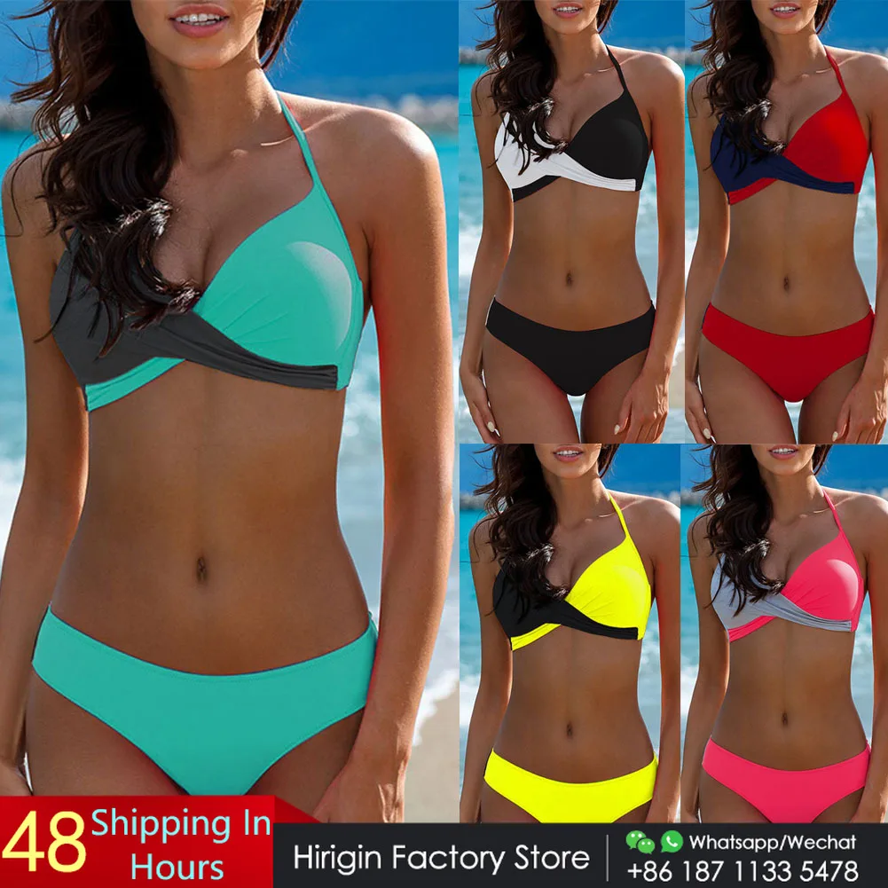 Hirigin сексуальный комплект бикини 2019 Для женщин купальники Цвет в стиле пэчворк на лифчике с пуш-ап эффектом, который не мнутся купальник-бан... 
Hirigin сексуальный комплект бикини 2019 Для женщин купальники Цвет в стиле пэчворк на лифчике с пуш-ап эффектом, который не мнутся купальник-бан...
