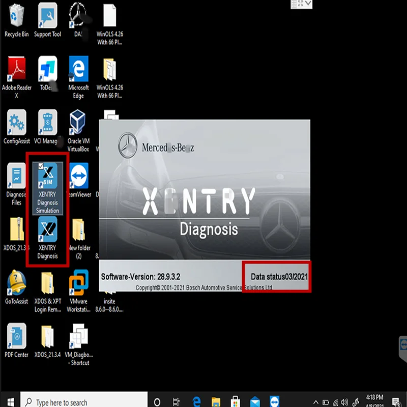 Newest version 2021.03 xentry software install and activation remote WIN10 64bit profession system MB STAR sd C4/C5/C6 software