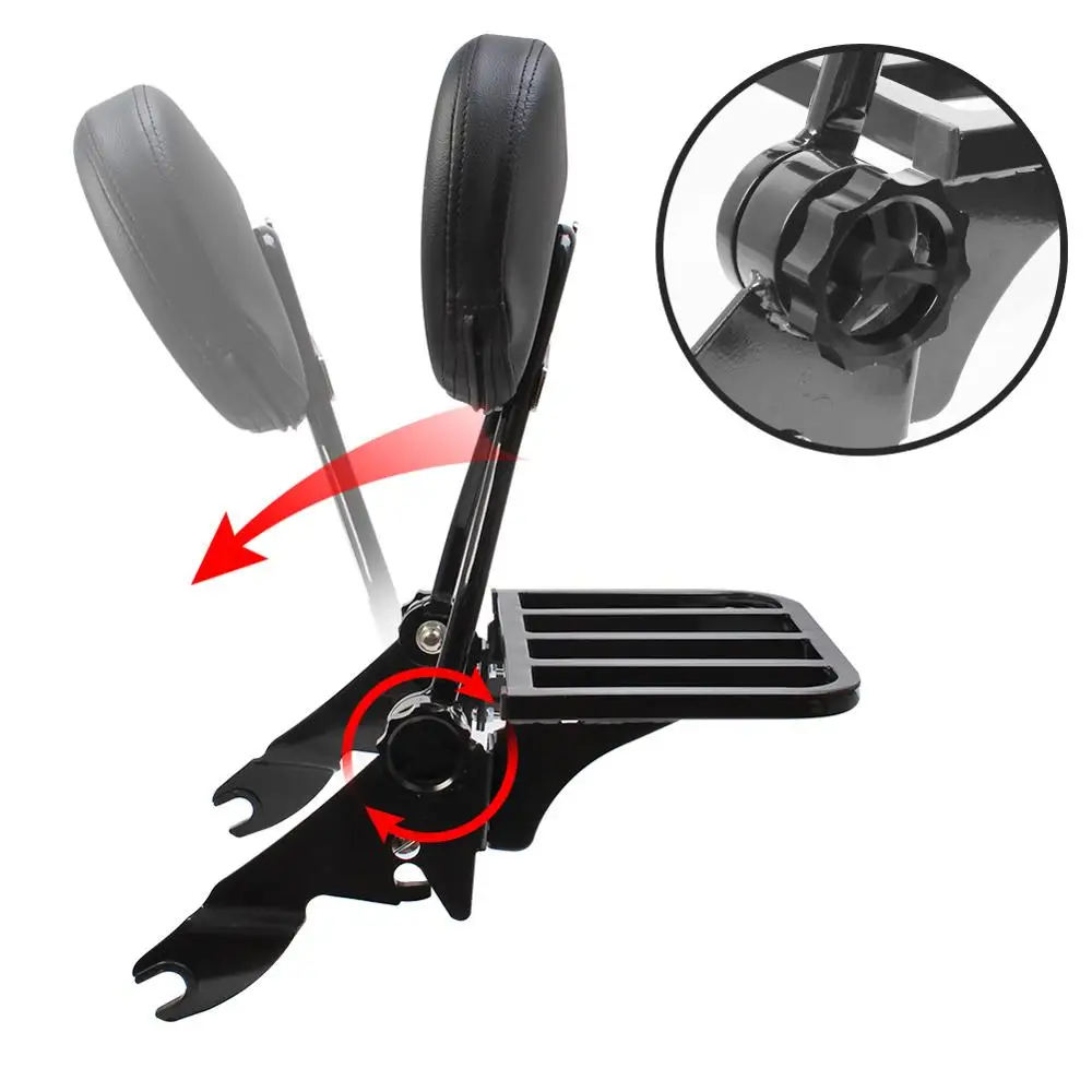 Черная мотоциклетная съемная спинка, стойка для багажа для Harley Touring Street Glide Road King 09-20
Черная мотоциклетная съемная спинка, стойка для багажа для Harley Touring Street Glide Road King 09-20