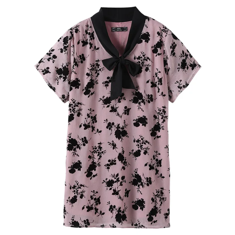 Print 4XL to 10XL Plus Size Women Tops Chiffon Shirt Women Blouses Short Sleeve Summer Slim V-neck Casual Outerwear
Print 4XL to 10XL Plus Size Women Tops Chiffon Shirt Women Blouses Short Sleeve Summer Slim V-neck Casual Outerwear