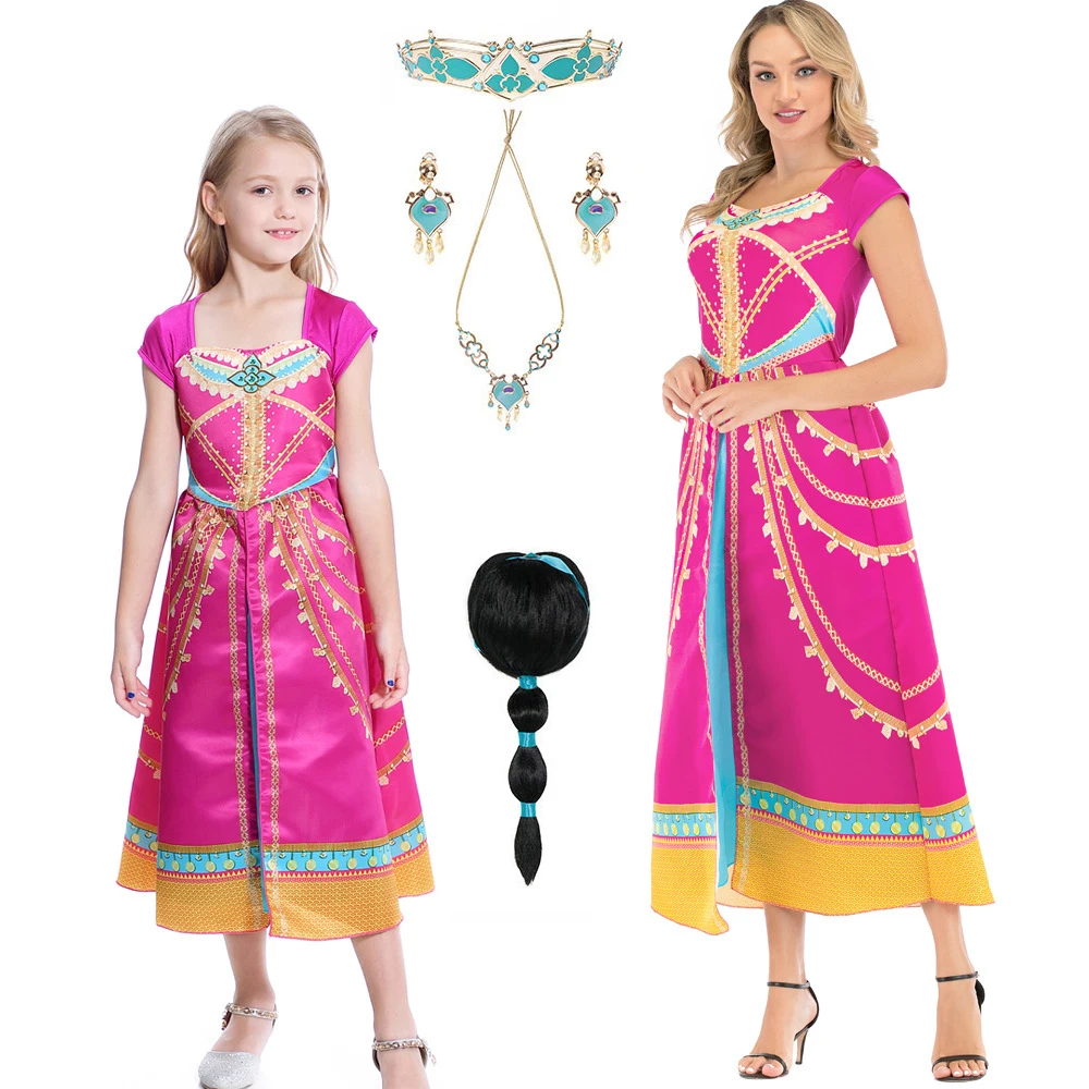 Cosplay Aladdin Jasmine Dress Costume Pink Fuchsia Outfit For Kids adult Rose Dresses Halloween Carnival Christmas Costume Wigsl
Cosplay Aladdin Jasmine Dress Costume Pink Fuchsia Outfit For Kids adult Rose Dresses Halloween Carnival Christmas Costume Wigsl