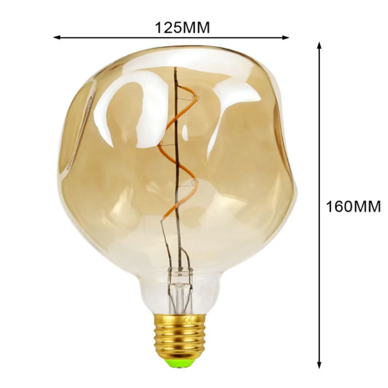 

Led Bulbs Vintage Light Bulb G125 Stone Big Globe Bulb 4W Dimmable 220V 110V Led Filament Decorative Edison Bulb