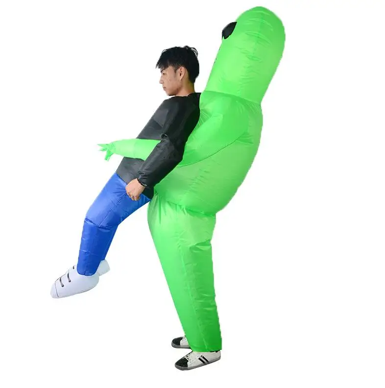 Новый надувной костюм зеленый инопланетянин для взрослых и детей Забавный