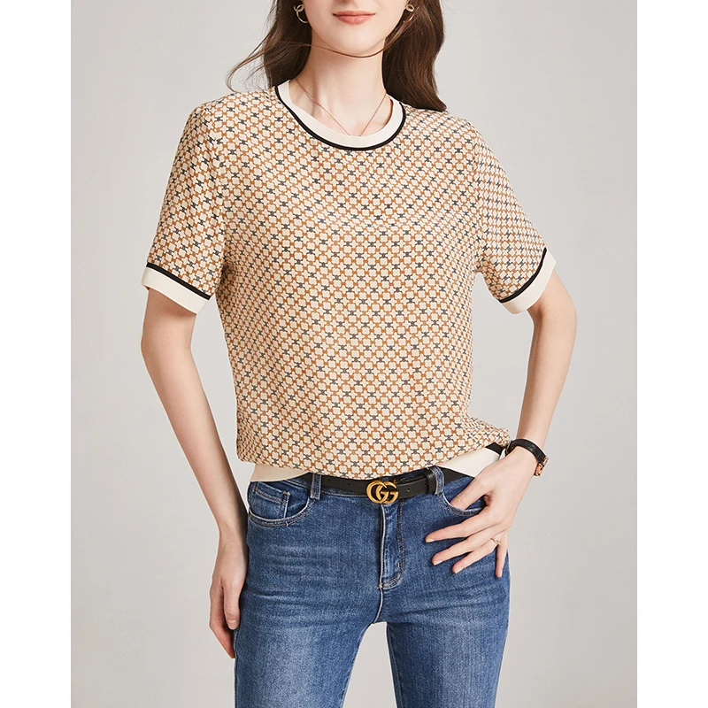 Silk Printed T-shirt 2021 Women's Fashion New Mulberry Silk Small Shirt French Bottomed Shirt Large Loose Short Sleeve Top
Silk Printed T-shirt 2021 Women's Fashion New Mulberry Silk Small Shirt French Bottomed Shirt Large Loose Short Sleeve Top