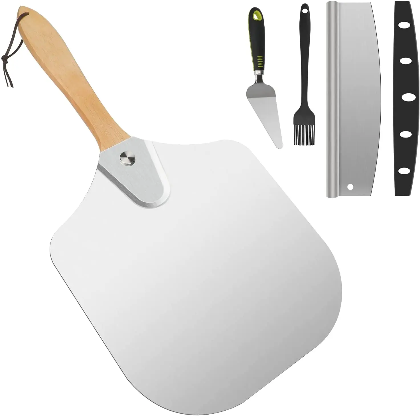 Metal Pizza Peel 12''x14'' Aluminum Pizza Paddle with Foldable Wood Handle Pizza Spatula Set - Pizza Cutter Pizza Server
Metal Pizza Peel 12''x14'' Aluminum Pizza Paddle with Foldable Wood Handle Pizza Spatula Set - Pizza Cutter Pizza Server