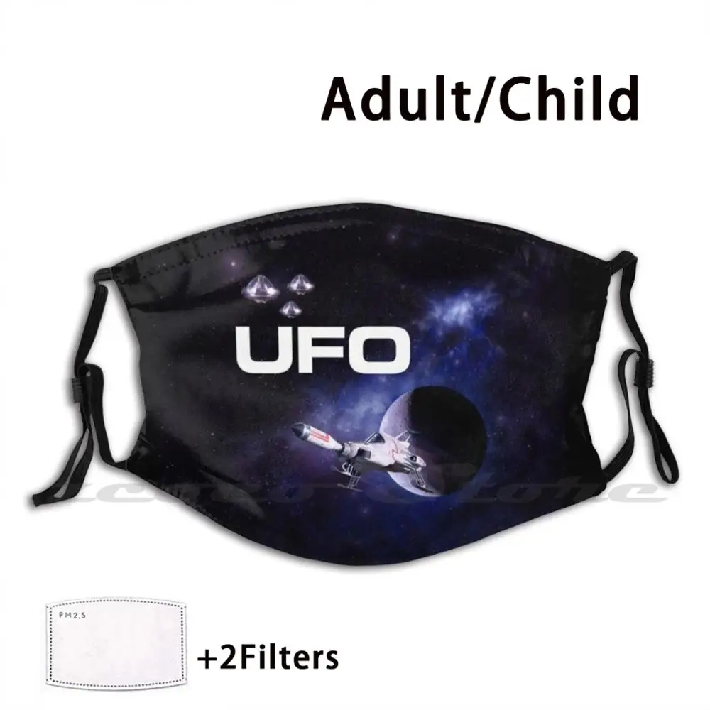

Ufo 2 Маска для взрослых детей моющаяся Pm2.5 фильтр логотип творчество Anderson _ Ufo Space 1999 Itv Itc