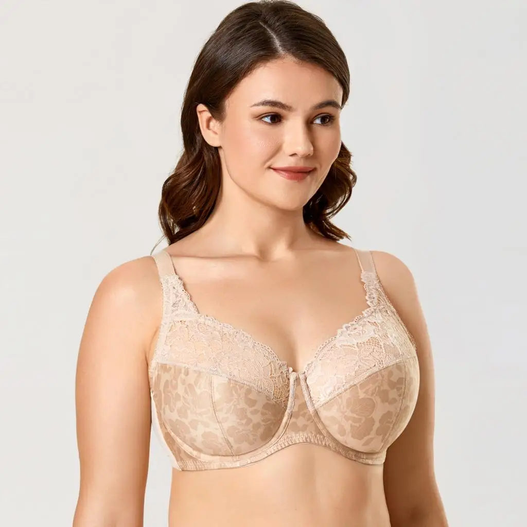 Hot Sale Women's Beauty Lace Non Padded Minimizer Full Figure Underwire Bra Plus Size