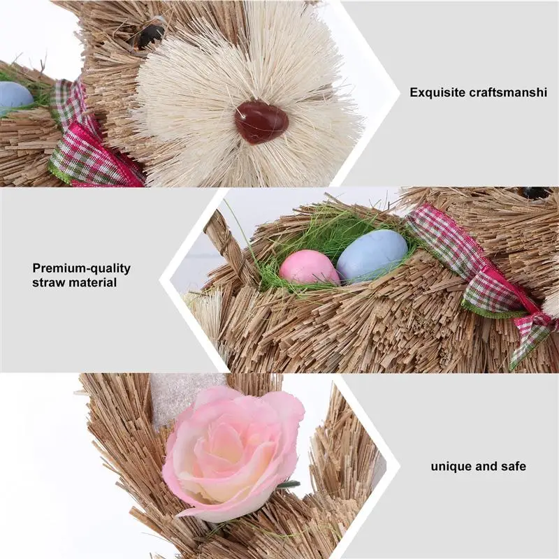 Easter Straw Woven Bunny Furniture Hand-woven Rabbit Animal Adornment Craft 
Easter Straw Woven Bunny Furniture Hand-woven Rabbit Animal Adornment Craft