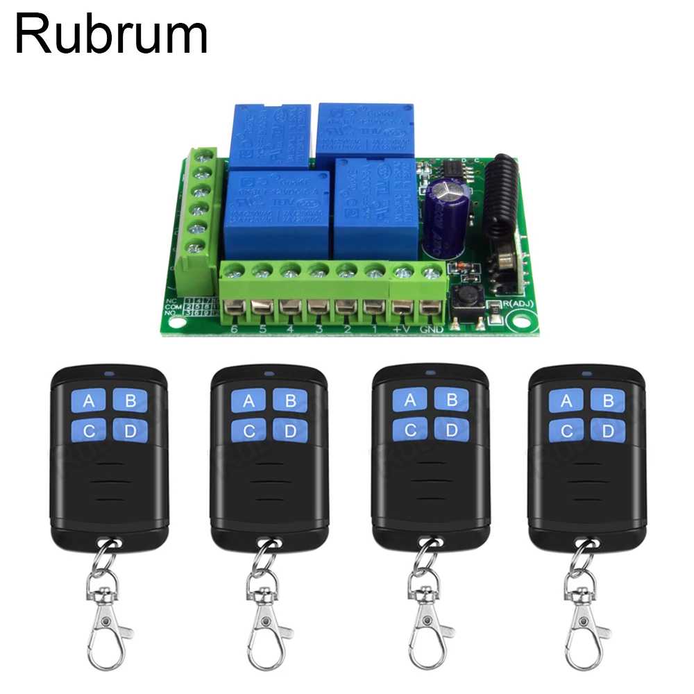 Универсальный беспроводной дистанционный переключатель Rubrum 433 МГц 12 В