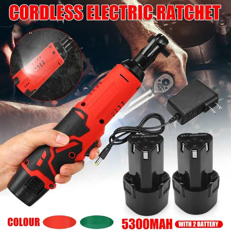 Cordless Electric Wrench 80Nm 3/8" Ratchet Wrench Set Angle Drill Screwdriver Wrench Tools with 5300mAh Battery Charger Kit
Cordless Electric Wrench 80Nm 3/8" Ratchet Wrench Set Angle Drill Screwdriver Wrench Tools with 5300mAh Battery Charger Kit