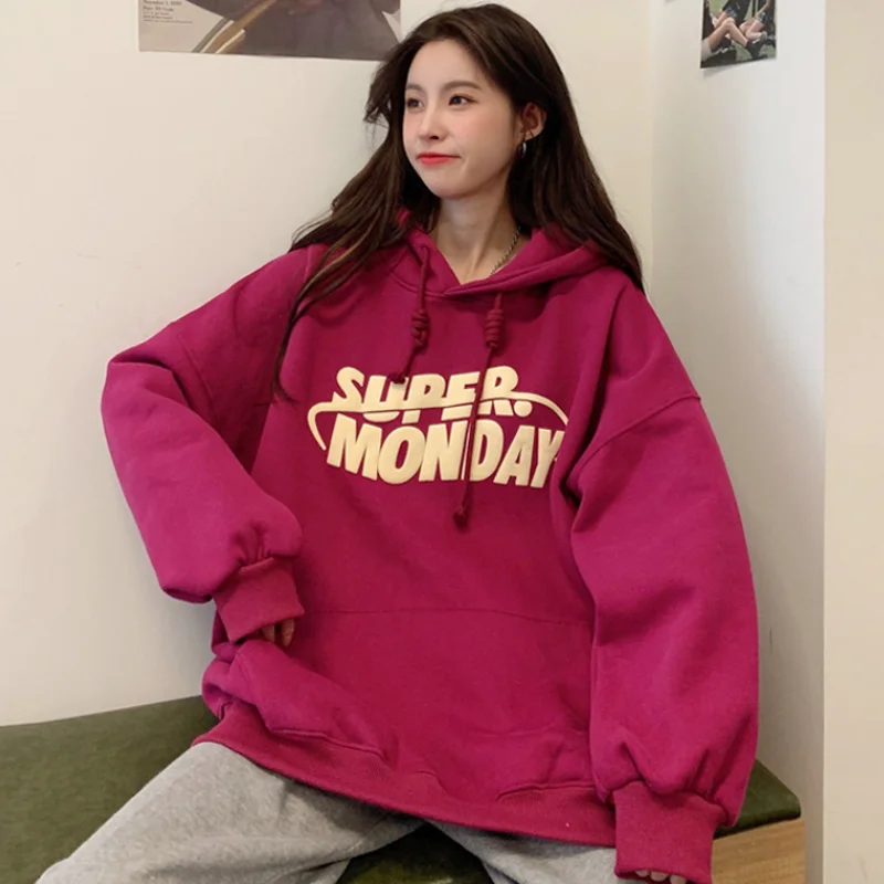 Hoodies Women 2021 New Korean Fashion Casual All-match Letter Printing Design Plus Velvet Thick Loose Hooded Hoodie Sweatshirt
Hoodies Women 2021 New Korean Fashion Casual All-match Letter Printing Design Plus Velvet Thick Loose Hooded Hoodie Sweatshirt