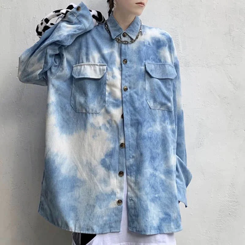 New Autumn Spring Casual Women Blouses Loose Long Sleeve Tie-dyed Corduroy Shirts Harajuku Streetwear Cool Girl Clothing
New Autumn Spring Casual Women Blouses Loose Long Sleeve Tie-dyed Corduroy Shirts Harajuku Streetwear Cool Girl Clothing