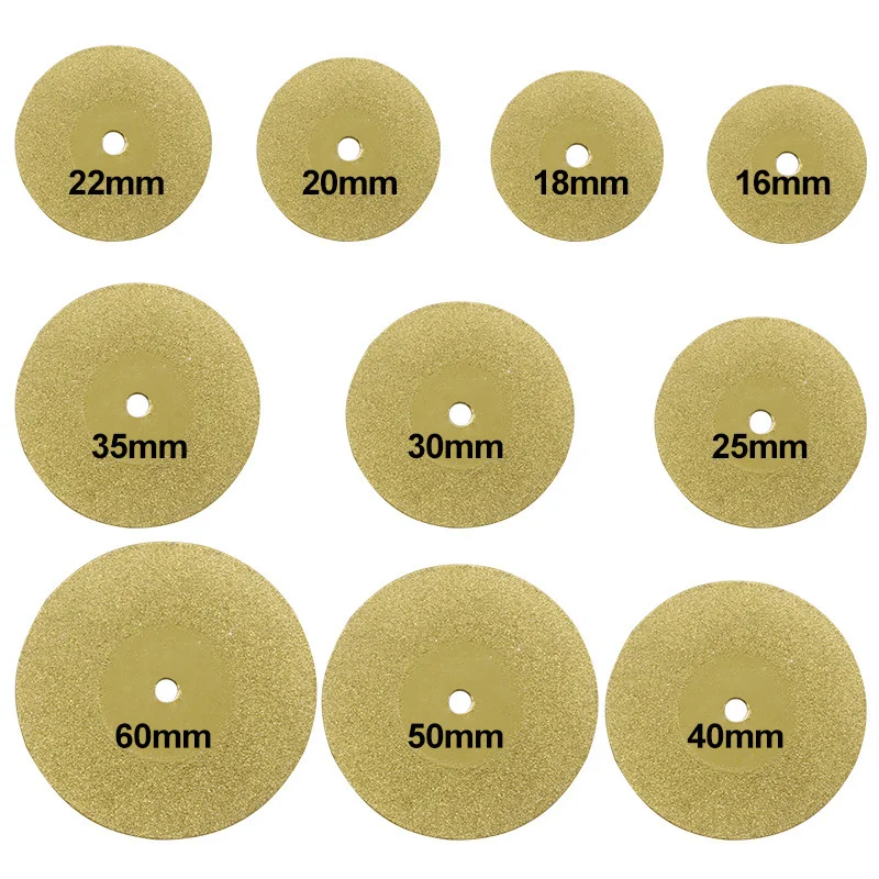 

Алмазный шлифовальный круг 10 шт./компл. 16-60 мм, круглые бриллиантовые диски для дрели, подходит для вращающегося инструмента RERI88
